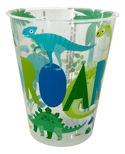 Vaso Plástico Flexible Irrompible Dino Cristal Cumpleaños X5