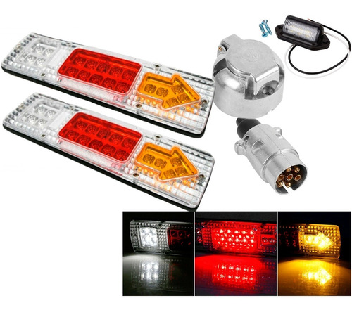 Foco Led T + Luz Patente Led + Enchufes Carro Arrastre 12v