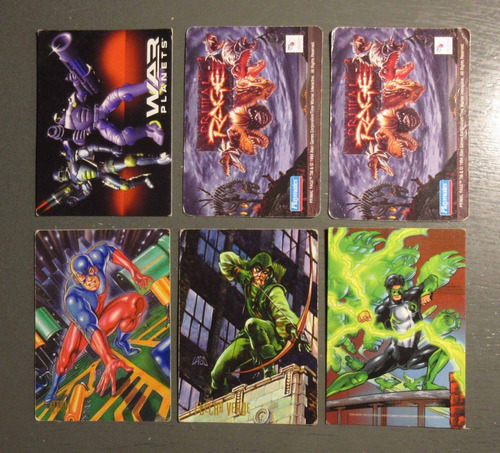 Lote 6 Cartas Figuritas Dc Pepsi Vienissima Primal Rage Etc