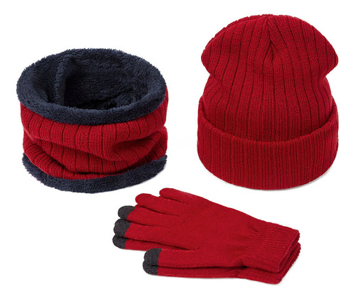 Gorro Grueso Y Cálido Para Invierno, Gorro, Bufanda, Guantes