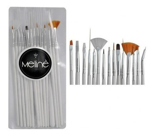 Kit 15 Pinceles Para Decoración Uñas Profesional Meline Bp