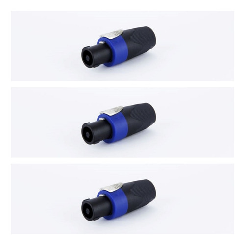 Plugue Speakon Macho 4 Pol Conector Banhado Hs4fc Hjh Kit 3