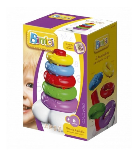 Bimbi Granja Apilable Anillos De Encastre Planeta Juguete !