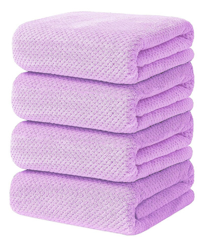 Juego De 4 Toallas De Baño De Microfibra Absorbentes