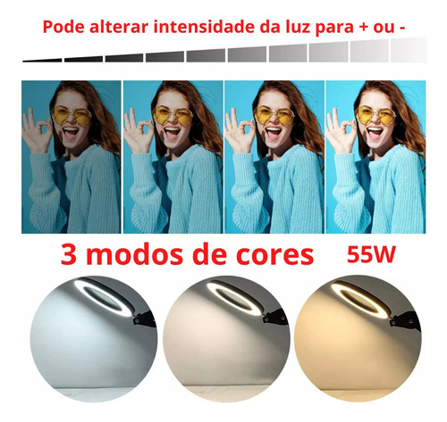 Ringlinght Profissional Grande High Light + Tripé 2.1m