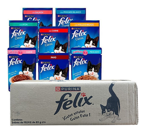 Felix Comida Húmeda Gatos 85g X 24 Surtidos