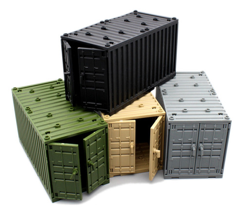 Moc-caja De Bloques Construcción De Contenedor Militar Niños Cantidad De Piezas 4