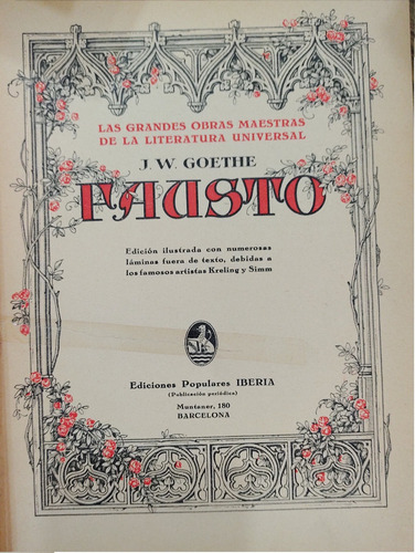 Fausto - Goethe - Edición 1932 - Editorial Iberia
