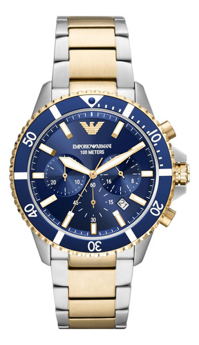 Relógio Emporio Armani Mens Cronógrafo De Dois Tons Em Aço