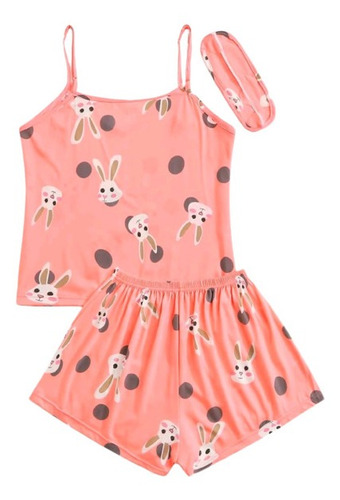 Conjunto Pijama Short Y Playera Para Mujer Conejos