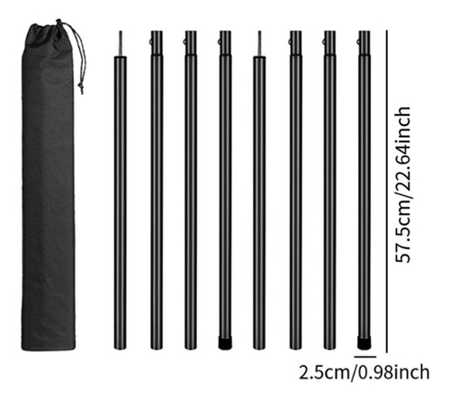 For Pictos De Tienda 8pcs Para Lona, Negro 575cmx25 Cm