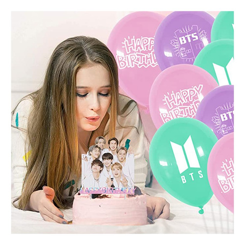 Kit De Fiesta De 32 Piezas Kpop Bts Globos