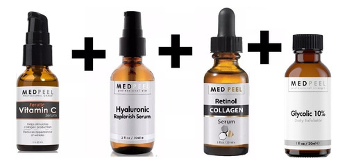 Kit ( Vitamina C + Hialurônico + Retinol + Glicólico 10% )