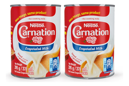 2 Latas Leche Evaporada Carnation Nestlé 395gr