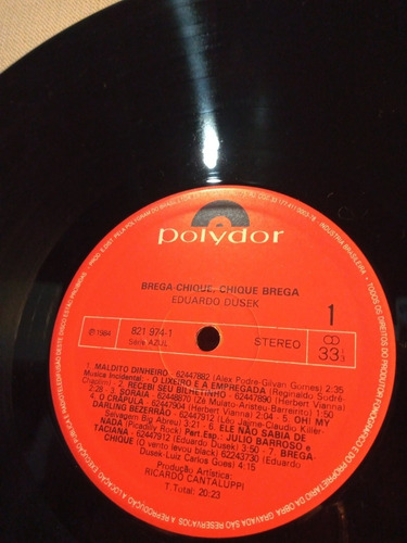 Lp Eduardo Dusek - Brega Chique (impecável Com Encarte)
