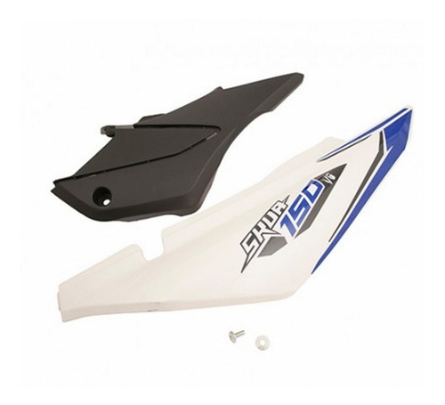 Cacha Motomel 150 Skua V6 Trasera Derecha Blanca Azul