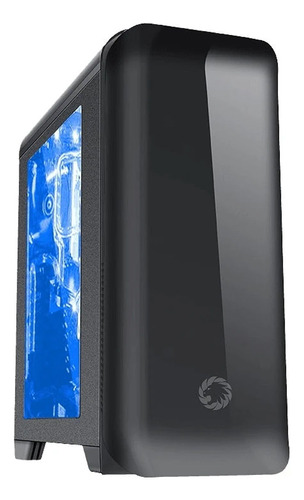 Gamemax Gabinete Micro Atx H602 Bk Negro Acrilico Azul Sin F