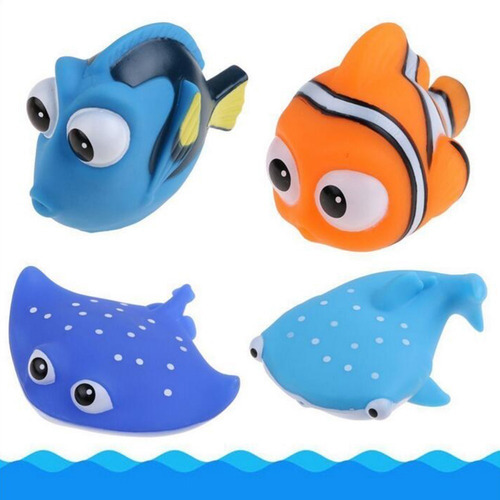 Kit 4 Boneco Desenho Procurando Nemo Dory Banho BebĂȘ