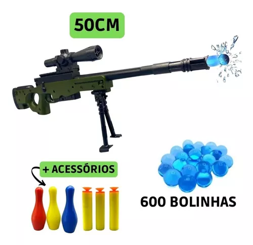 Arma de Brinquedo Lança Bolinha de Gel Sniper Grande tipo Nerf - Escorrega  o Preço