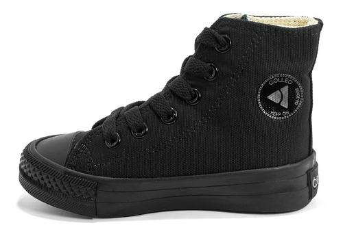 Tenis Clasicos Tipo Bota E-100353 Para Niños Todo Negro