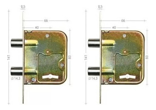 2 Cerradura Cerrojo De Seguridad Star 501 Combinados - Tyt