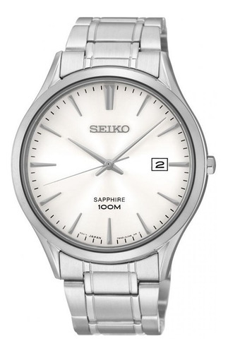 Imagen 1 de 2 de Reloj Seiko Sgeg93 Hombre Acero Sumergible Plateado Analogo