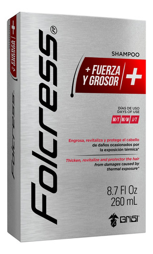 Folcress Shampoo Fuerza Y Grosor Para Hombre 260 Ml