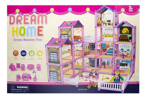 Casa De Muñecas Grande - Dream House Con Accesorios Y Muñeca Color Multicolor