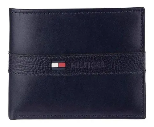 Billetera Tommy Hilfiger 31TL22X062 color navy de cuero 8.9cm x