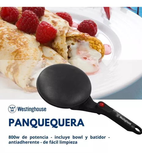 Panquequera Eléctrica Antiadherente 800w Con Batidor Bowl