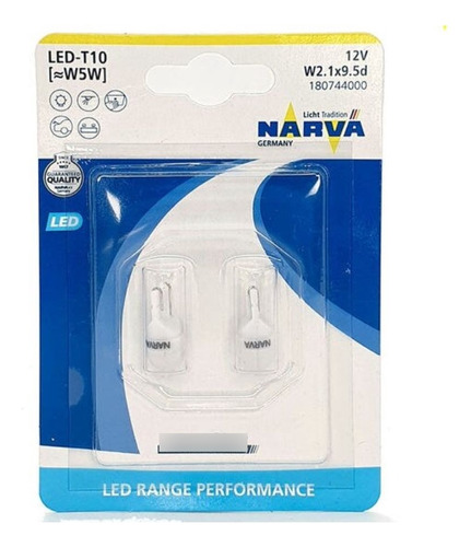 Ampolletas Led T10 (w5w) Narva Range Performance Cola De Pez