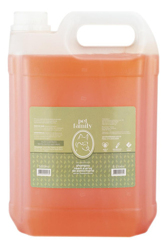 Shampoo Repelente Natural Pra Cães E Gatos Pet Family 5l