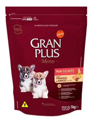 Ração Para Cães Menu Filhote Mini Frango/arroz 1kg Gran Plus