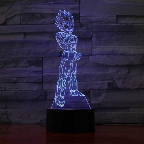 Lámpara 3d App Incluida Principe Vegeta Dragon Ball