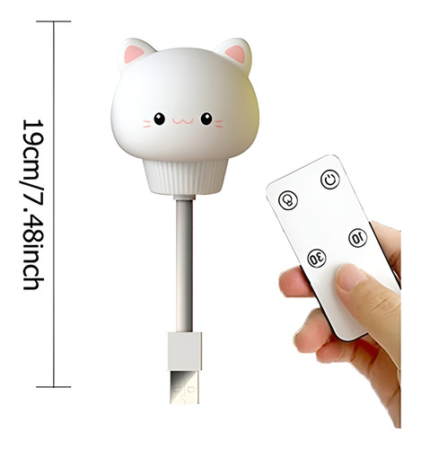 Mini Luminária Infantil Usb C/ Controle Led Abajur De Tomada