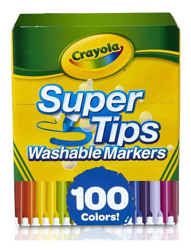 Marcadores Lavables Crayola Super Tips, 100 Colores 