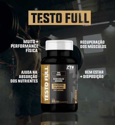 Vasodilatador prehormonal natural Testo Full Gh, 60 cápsulas, sabor sin sabor
