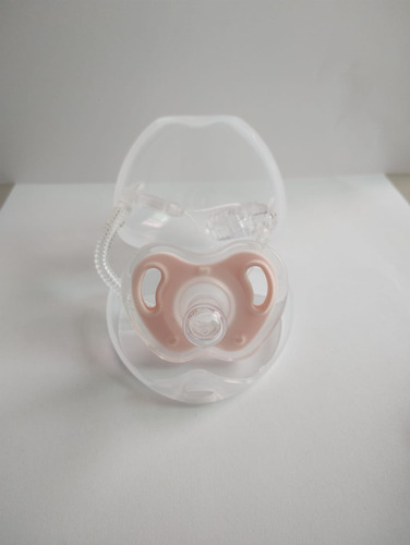 Chupón De Silicón Con Estuche Clip Sujetador 0-6 M Rosa 0-6 Meses