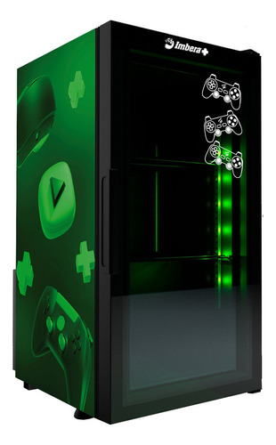 Refrigerador Porta De Vidro Com Led The Gamer Imbera Vr1,5 Cor Green 110v