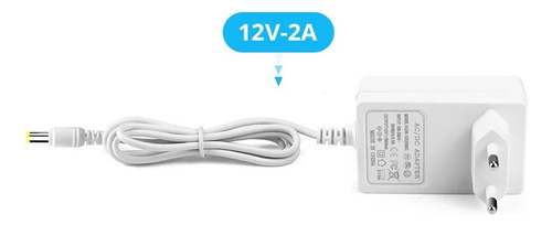 Transformador Fuente 12v 2a Para Camaras Iluminacion - 90cms