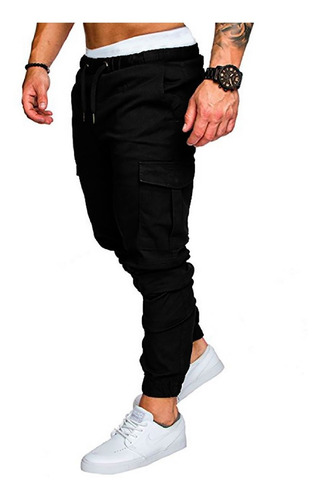 Pantalones Hombre Cargo Bolsillos Casuales Jogger Alpina