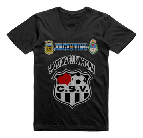 Remera Infantil Negra Sporting Club Victoria San Luis