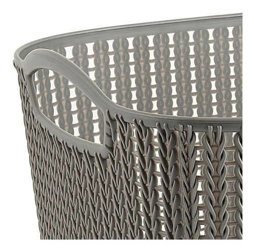 Set De 3 Cajas Organizadoras Simil Rattan Gris Begônia