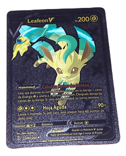 Juego Carta De Pokemon Negra De Colección Leafeon