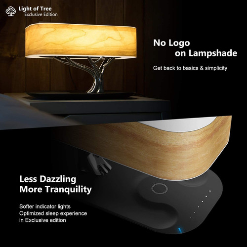 Ampolla Lámpara De Noche Con Altavoz Bluetooth Y Cargador In