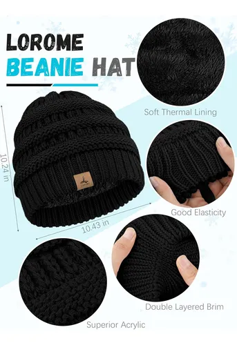Invierno Gorro Bufanda Guantes, Cálido De Punto De Vell...