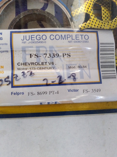 Juego Empaque Chevrolet Century 173 80/84    Fs-3549  