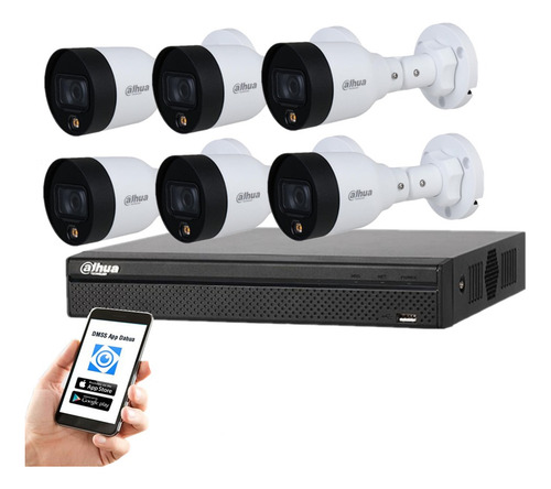 Kit Nvr Dahua 8ch 4k Poe + 6cámaras Ip 2mp Fullcolor Poe Mic