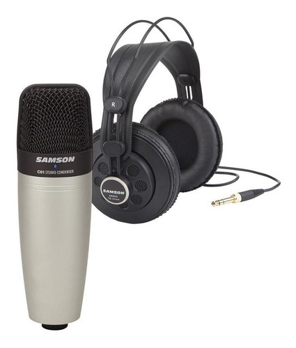 Kit Com 1 Microfone E 1 Fone De Estúdio C01850