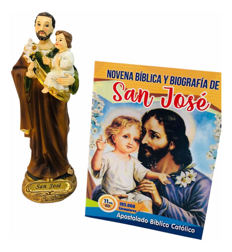 San José En Porcelana 15cm + Novena Bíblica